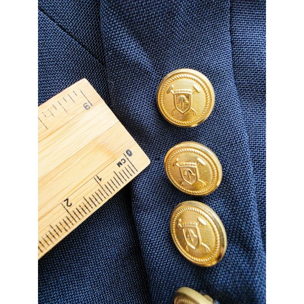 Polo University Club Ralph Lauren Navy Blazer Gold Crest Buttons USA Made 46R